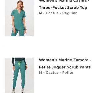 Women's Marine Zamora Petite Jogger Scrub Pants - Green